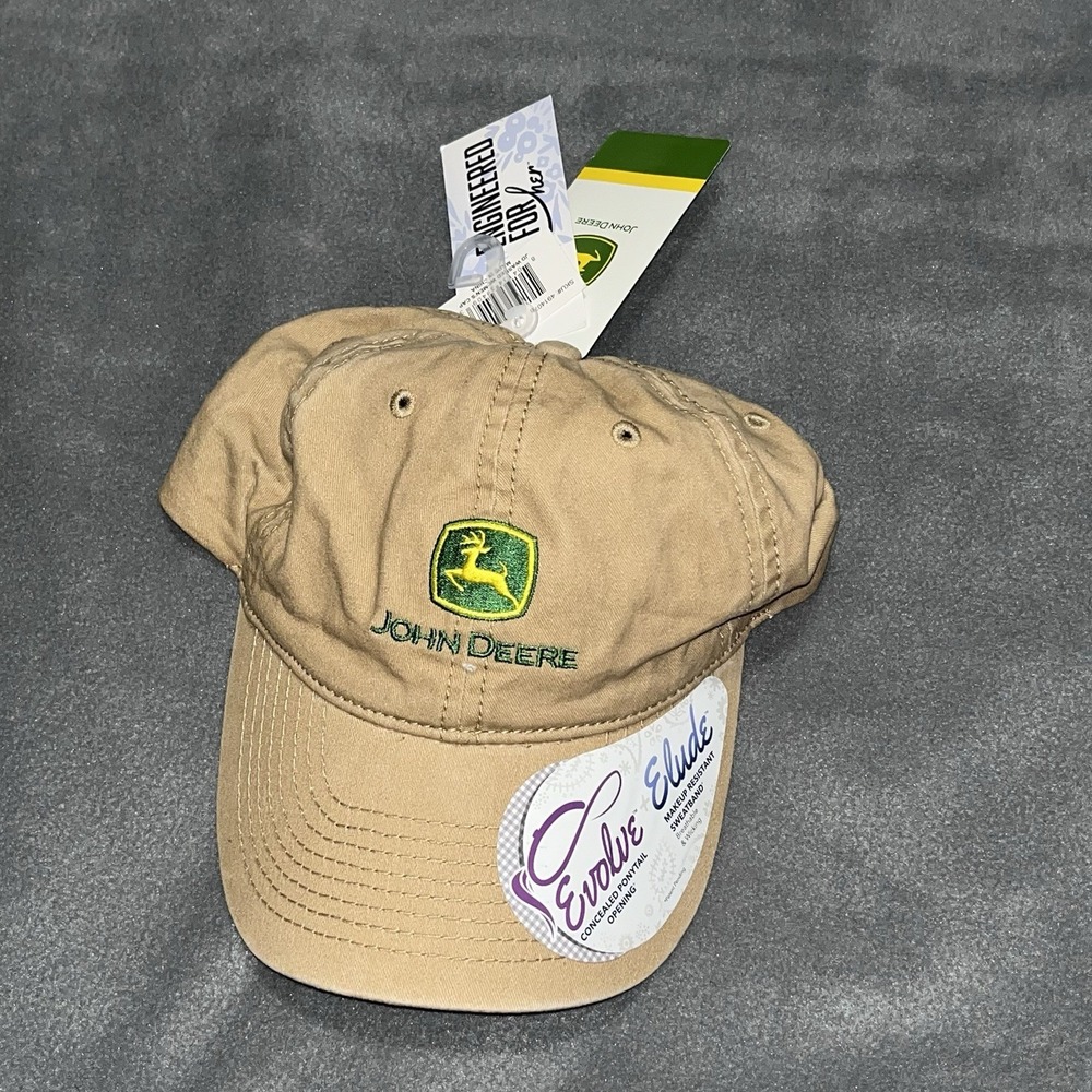 Women's John Deere Ball Cap for Her, Evolve Elude Khaki Back strap Hat